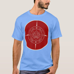 Camiseta Diseño de alquimia 8 Círculo rojo y dorado