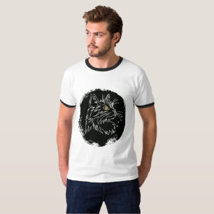 Camiseta Diseño de amante de gatos cortado