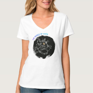 Camiseta Diseño de amante de gatos recortado