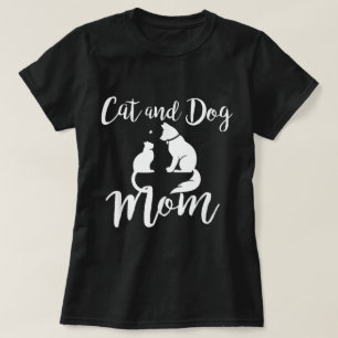 Camiseta Diseño de Amante de Mascotas Mamá de Gatos y Perro
