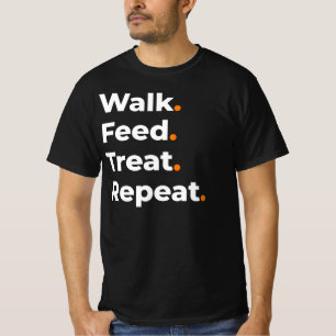 Camiseta Diseño de Amante de Perro Caminar Alimentar Tratar