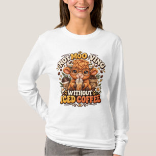 Camiseta Diseño de amante del café con hielo de vaca de las