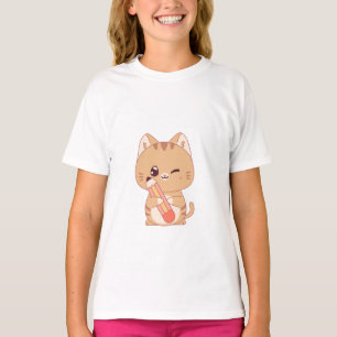 CAMISETA DISEÑO DE AMANTES DE GATOS DE CUTE CAT STUDENT