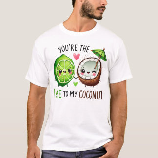 Camiseta Diseño de amistad de lima y coco lindo