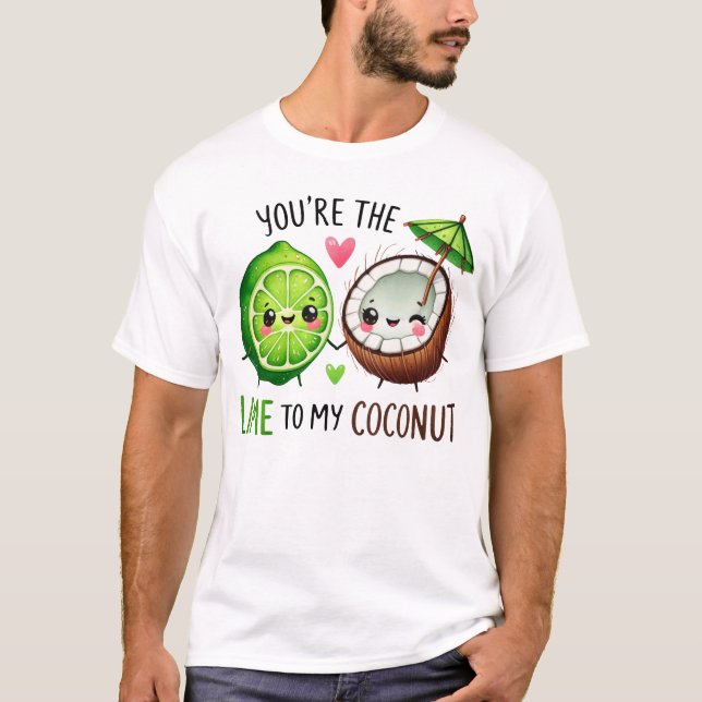 Camiseta Diseño de amistad de lima y coco lindo (Anverso)