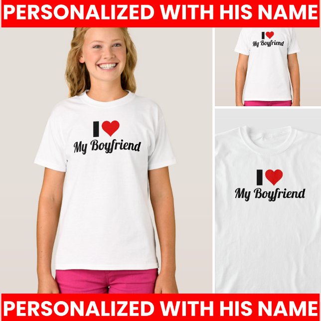Camiseta Diseño de 'Amo a mi novio' (I Love My BF I Love My Boyfriend I Love My BD Shirt)