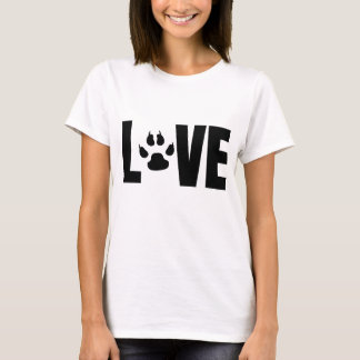 Camiseta Diseño de Amo Paw Print Negrita Black Pet Lover