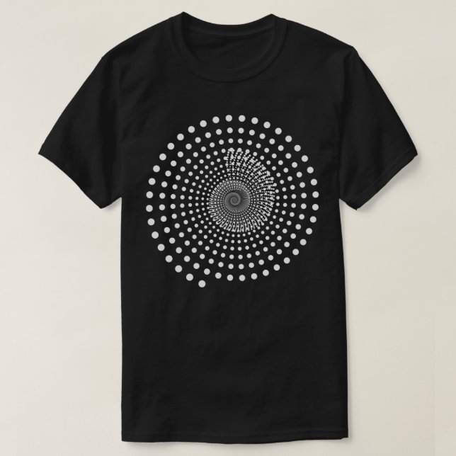 Camiseta Diseño de amonita espiral geométrica (Diseño del anverso)