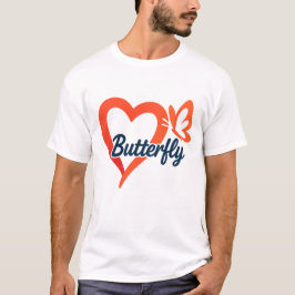 Camiseta Diseño de amor al corazón de mariposa | Tipografía
