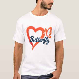 Camiseta Diseño de amor al corazón de mariposa | Tipografía