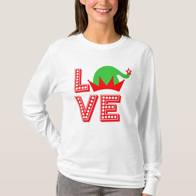 Camiseta Diseño de amor apilado, Navidades festivos de Sant (Anverso)