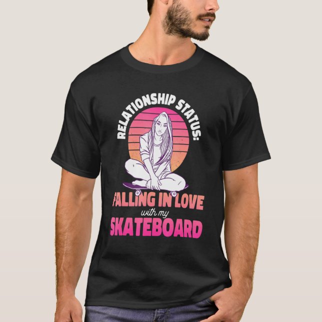 Camiseta Diseño de amor para el Chica del tablero de patine (Anverso)