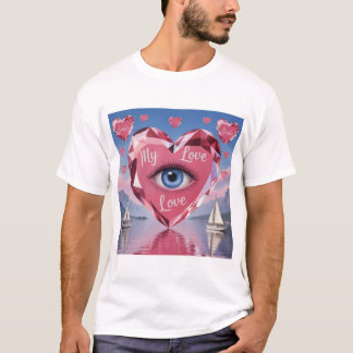 Camiseta Diseño de Amor Romántico del Día de San Valentín E