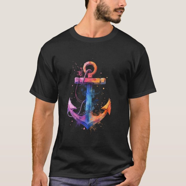 Camiseta Diseño de ancla colorido (Anverso)