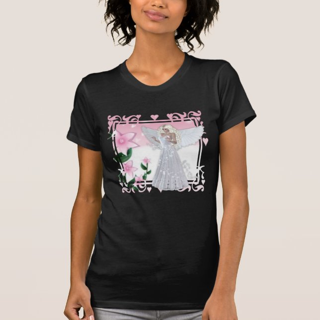 Camiseta Diseño de ángel de flores (Anverso)