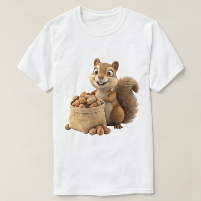 Camiseta Diseño de animal de ardilla linda (Diseño del anverso)