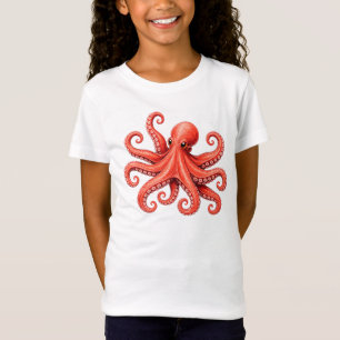 Camiseta Diseño de animal marino de pulpo del océano