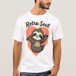 Camiseta Diseño de animal retro lindo amante de la pereza v