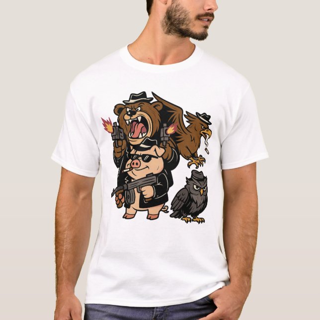 Camiseta diseño de animales de la mafia personalizado (Anverso)