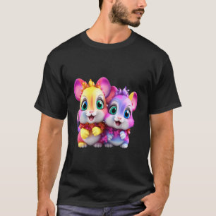 Camiseta Diseño de animalitos lindo ratones coloridos Kawai