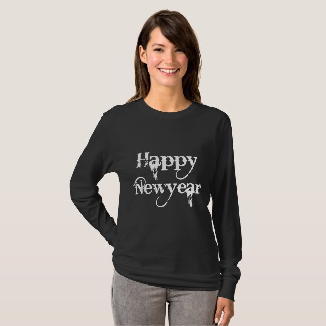 Camiseta Diseño de Año Nuevo Feliz (Anverso completo)