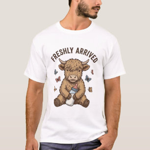 Camiseta Diseño de anuncio de bebé ternero de las Highlands