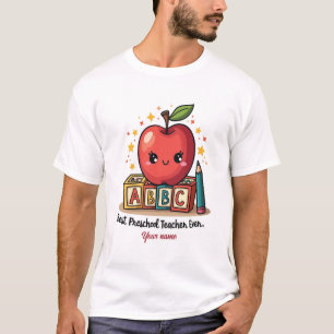 Camiseta Diseño de Apple para profesores de café editable