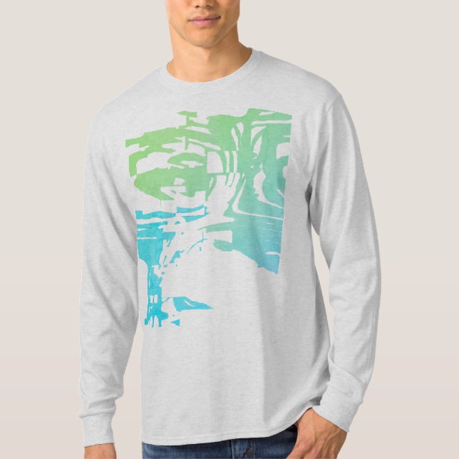 Camiseta Diseño de Aqua Verde de la Luz de la Playa Tropica (Anverso)