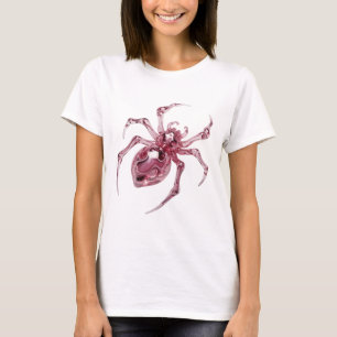 Camiseta Diseño de araña de vidrio rosa intenso