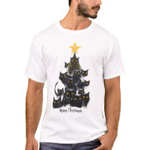 Diseño de árbol de navidad para gato negro