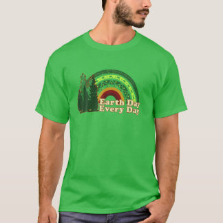 Camiseta Diseño de árbol de pino de arcoíris todos los días
