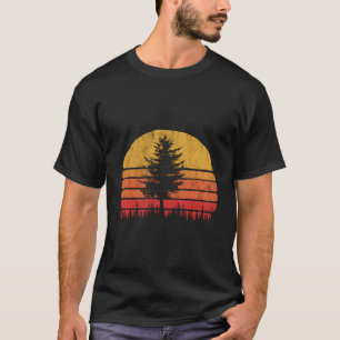 Camiseta Diseño de árbol de pino Minimalista Retro Sun - Ho