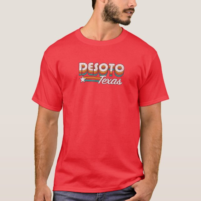 Camiseta Diseño de arco iris retro de DESOTO TX / Desoto Te (Anverso)
