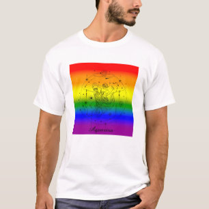 Camiseta Diseño de Arcoíris de Orgullo LGBTQ del Zodíaco de