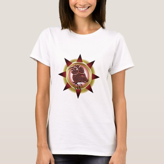 Camiseta Diseño de Aries de Rótulo Zodiac (Anverso)