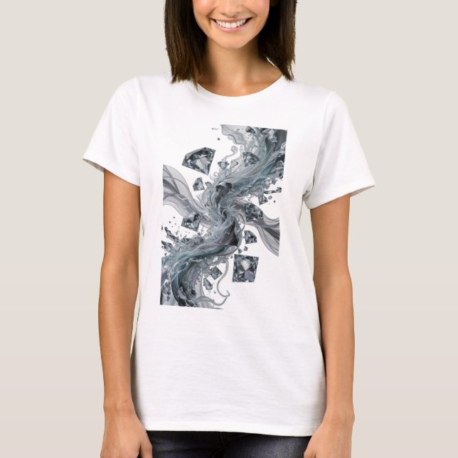 Camiseta Diseño de arte abstracto Chic Silver (Anverso)