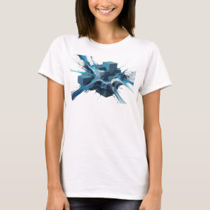 Camiseta Diseño de arte abstracto de cubos azules artístico
