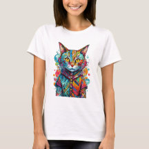 Diseño de arte abstracto de gato gatito colorido l