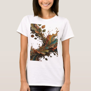 Camiseta Diseño de arte abstracto de plata crujiente
