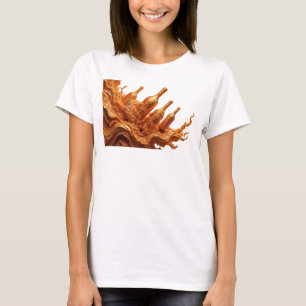 Camiseta Diseño de arte abstracto naranja dinámico