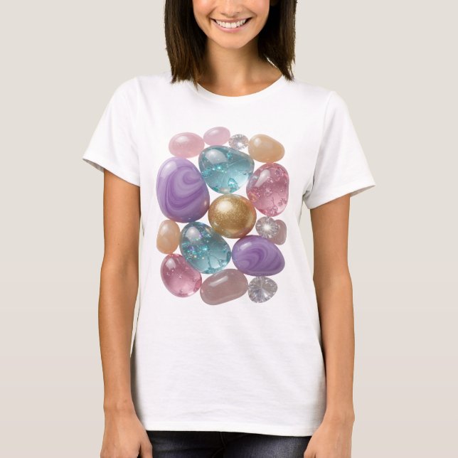 Camiseta Diseño de ARTE ABSTRACTO Plateado de Moda (Anverso)