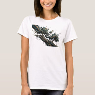 Camiseta Diseño de ARTE ABSTRACTO Plateado Elegante