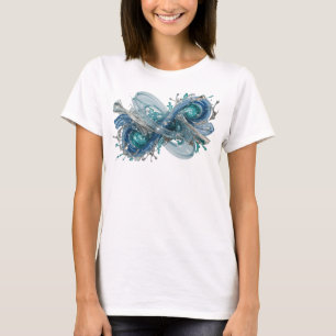 Camiseta Diseño de ARTE ABSTRACTO Plateado Intenso