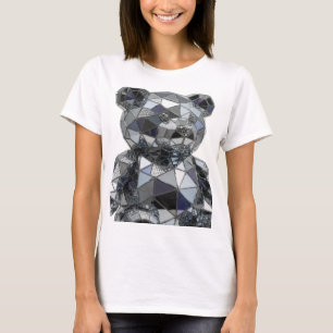 Camiseta Diseño de ARTE ABSTRACTO Plateado Intenso v2