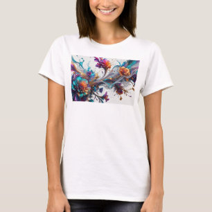 Camiseta Diseño de arte abstracto plateado llamativo