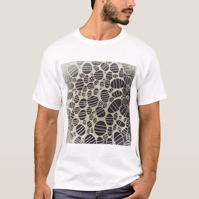 Camiseta Diseño de arte abstracto redondo en blanco y negro (Anverso)