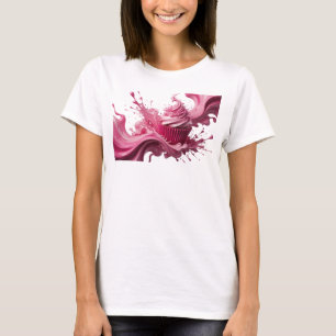 Camiseta Diseño de ARTE ABSTRACTO Rosa Crujiente