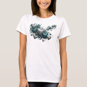 Camiseta Diseño de arte abstracto turquesa intenso