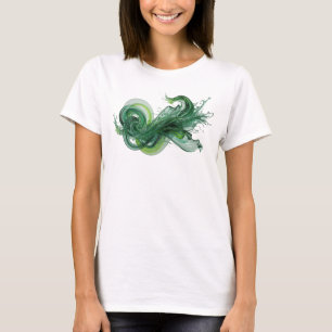 Camiseta Diseño de arte abstracto verde Statement