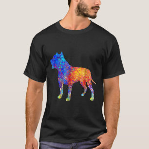 Camiseta Diseño de arte acuarela de Bulldog de hoyos